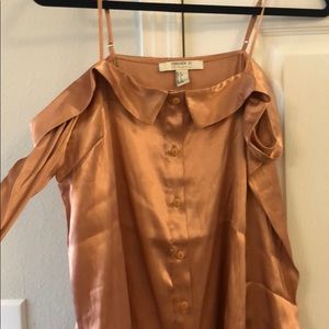 silly forever 21 peach blouse